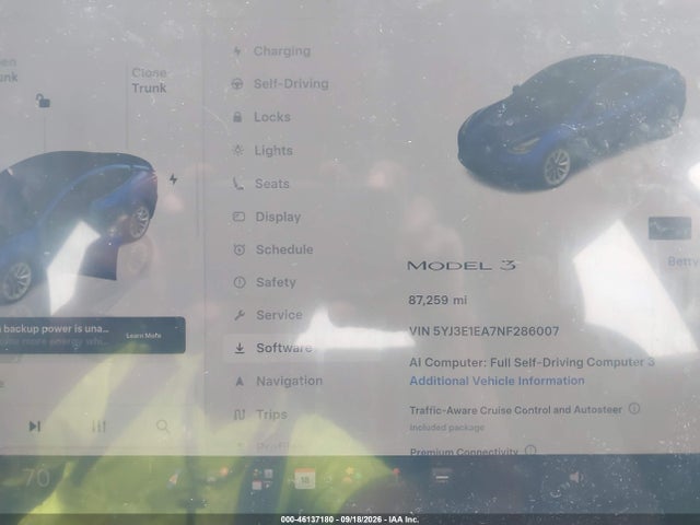 5YJ3E1EA7NF286007 Tesla MODEL 3