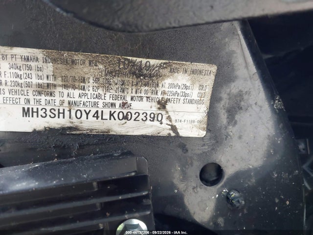 2020 Yamaha Czd300 A მანქანა იყიდება აუქციონზე, vin: MH3SH10Y4LK002390, აუქციონის ნომერი: 46137206