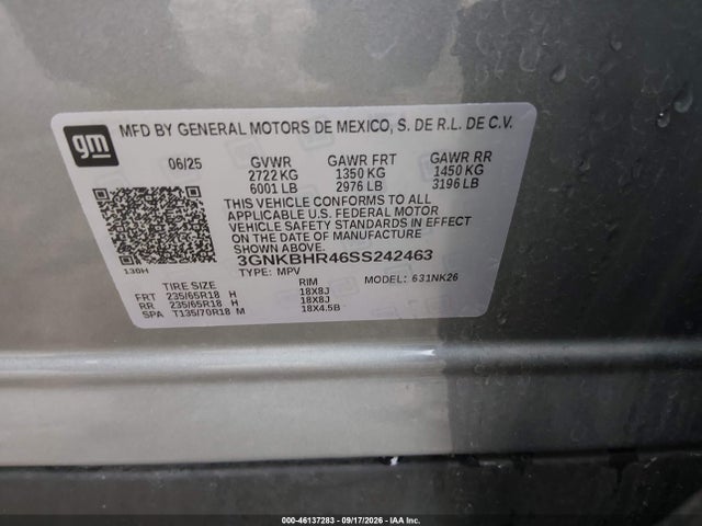 Aukcja sprzedaży 2025 Chevrolet Blazer Awd 2lt, vin: 3GNKBHR46SS242463, numer aukcji: 46137283