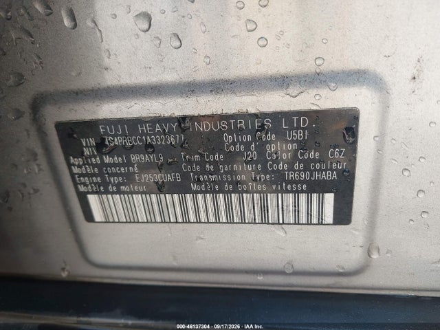 2010 Subaru Outback 2.5i Premium მანქანა იყიდება აუქციონზე, vin: 4S4BRBCC1A3323677, აუქციონის ნომერი: 46137304