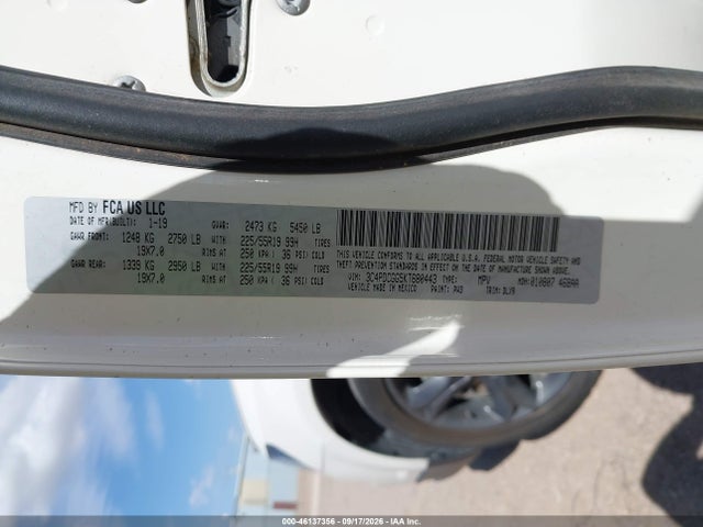 Продаж на аукціоні авто 2019 Dodge Journey Crossroad, vin: 3C4PDCGG5KT680443, номер лоту: 46137356