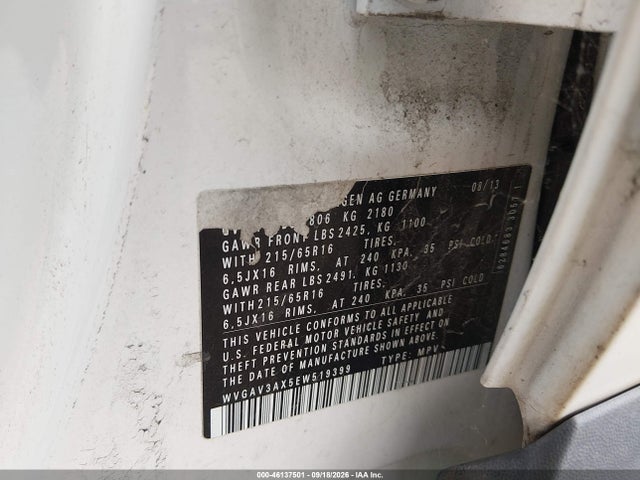 Продаж на аукціоні авто 2014 Volkswagen Tiguan S, vin: WVGAV3AX5EW519399, номер лоту: 46137501