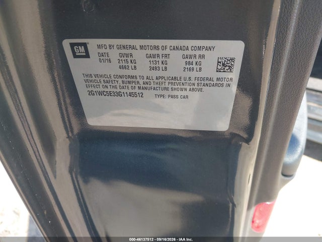 Aukcja sprzedaży 2016 Chevrolet Impala Limited Ltz, vin: 2G1WC5E33G1145512, numer aukcji: 46137512