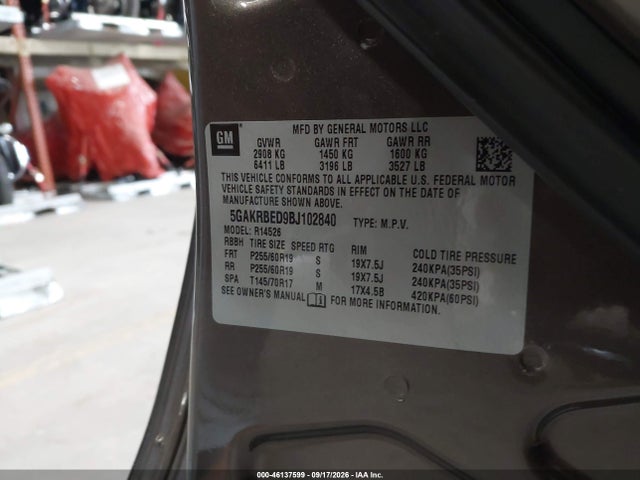 Aukcja sprzedaży 2011 Buick Enclave 1xl, vin: 5GAKRBED9BJ102840, numer aukcji: 46137599