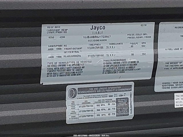 Jayco Jayfl184bh 2018 1UJBJ0BR9J1TC0927 Image 9