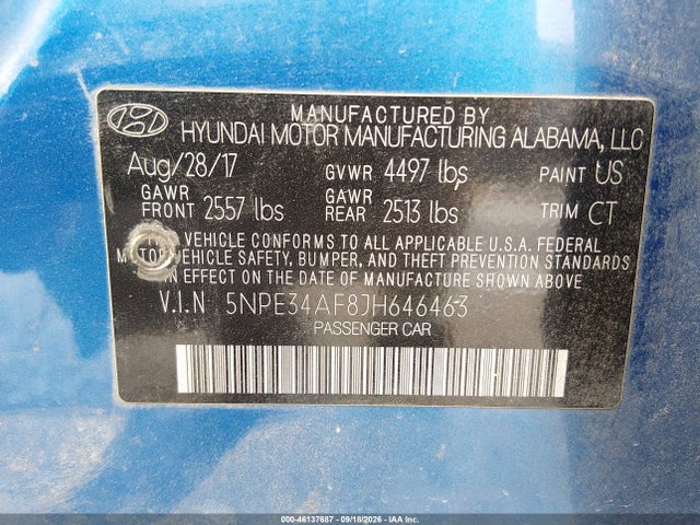 Продаж на аукціоні авто 2018 Hyundai Sonata Sport, vin: 5NPE34AF8JH646463, номер лоту: 46137687