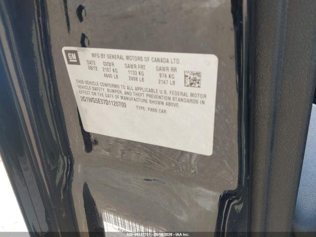 2013 Chevrolet Impala Lt მანქანა იყიდება აუქციონზე, vin: 2G1WG5E37D1120709, აუქციონის ნომერი: 46137701