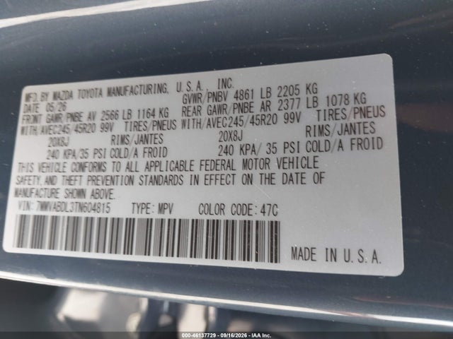 Aukcja sprzedaży 2026 Mazda Cx-50 2.5 S Premium, vin: 7MMVABDL3TN604815, numer aukcji: 46137729
