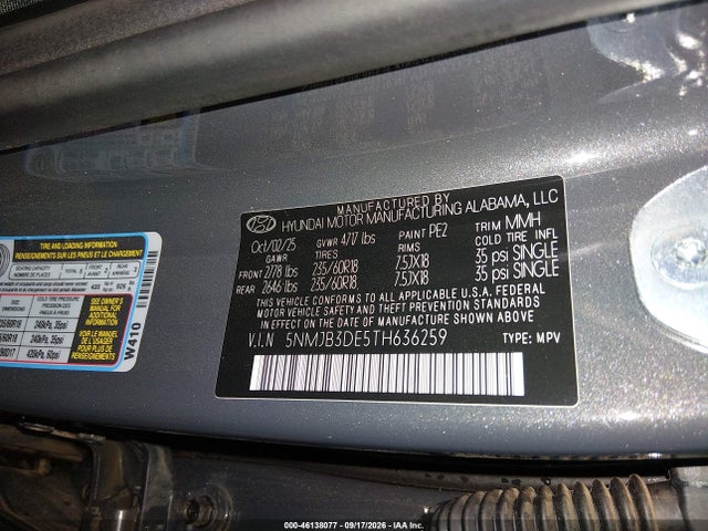 Hyundai TUCSON SEL 2026 5NMJB3DE5TH636259 Image 9