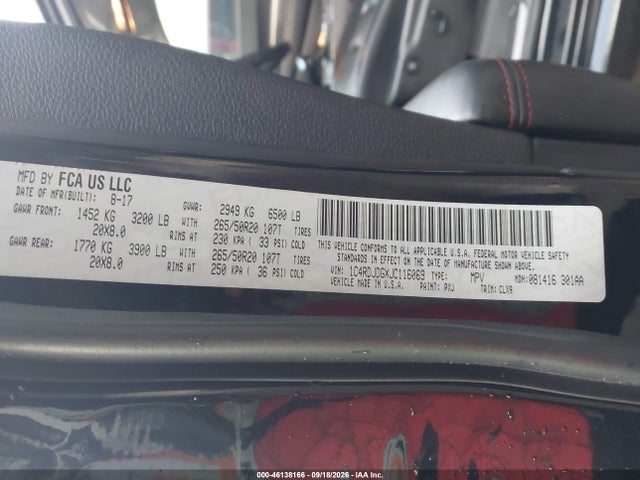 Продажа на аукционе авто 2018 Dodge Durango Gt Awd, vin: 1C4RDJDGXJC116069, номер лота: 46138166