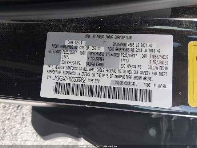 Aukcja sprzedaży 2016 Mazda Cx-5 Touring, vin: JM3KE4CY1G0606282, numer aukcji: 46138263
