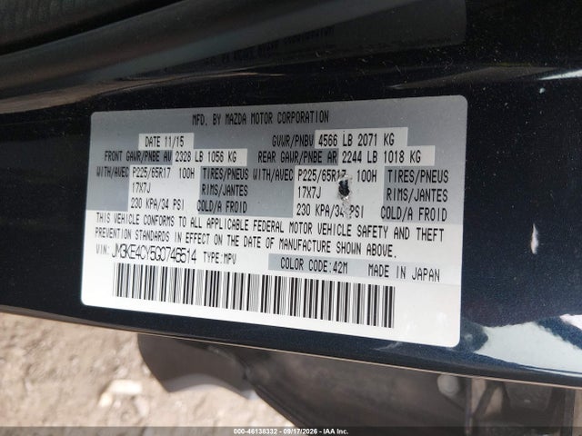 Продаж на аукціоні авто 2016 Mazda Cx-5 Touring, vin: JM3KE4CY5G0746514, номер лоту: 46138332