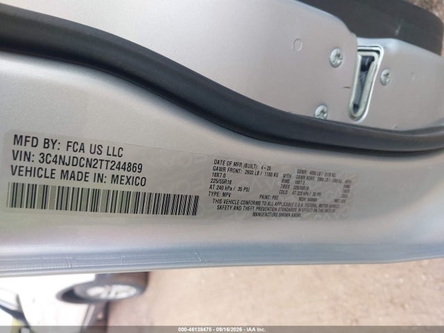 46138475 :رقم المزاد ، 3C4NJDCN2TT244869 vin ، 2026 Jeep Compass Limited مزاد بيع