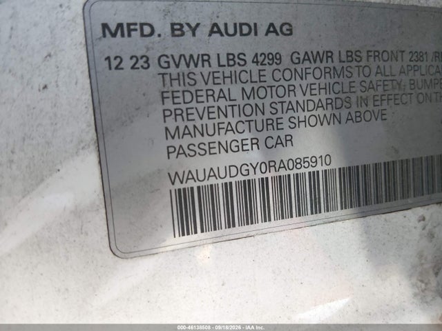 Продаж на аукціоні авто 2024 Audi A3 Premium 40 Tfsi Front-wheel Drive S Tronic, vin: WAUAUDGY0RA085910, номер лоту: 46138508