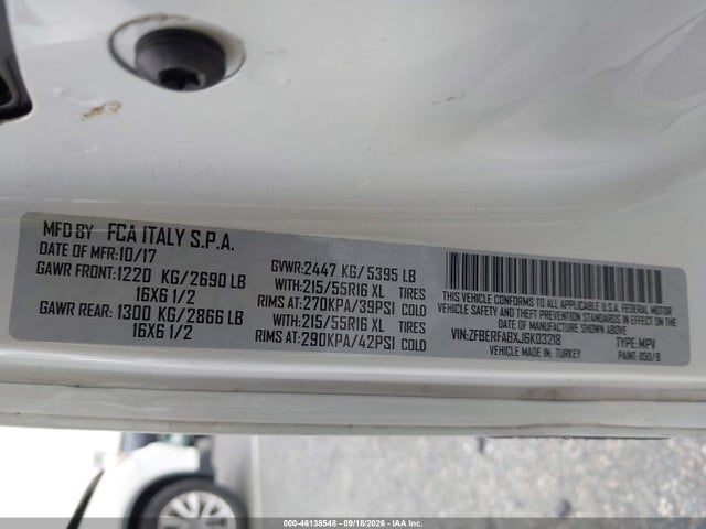 Aukcja sprzedaży 2018 Ram Promaster City Tradesman, vin: ZFBERFABXJ6K03218, numer aukcji: 46138548