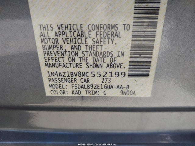 Продаж на аукціоні авто 2021 Nissan Leaf S 40 Kwh, vin: 1N4AZ1BV8MC552199, номер лоту: 46138557