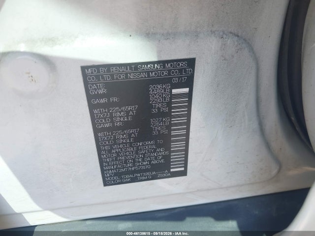 Продаж на аукціоні авто 2017 Nissan Rogue S, vin: KNMAT2MT7HP573170, номер лоту: 46138615