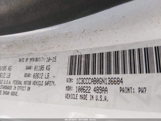 Aukcja sprzedaży 2016 Chrysler 200 Limited, vin: 1C3CCCAB0GN136684, numer aukcji: 46138619