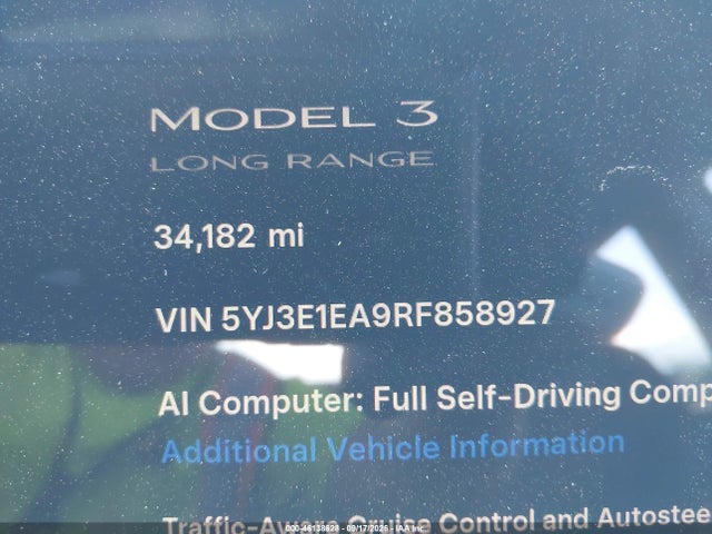 Продаж на аукціоні авто 2024 Tesla Model 3 Long Range Dual Motor Rear-wheel Drive/rear-wheel Drive, vin: 5YJ3E1EA9RF858927, номер лоту: 46138628