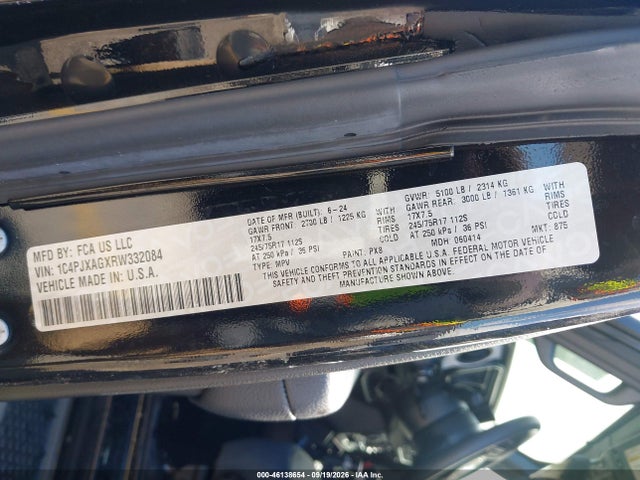 Продажа на аукционе авто 2024 Jeep Wrangler 2-door Sport 4x4, vin: 1C4PJXAGXRW332084, номер лота: 46138654