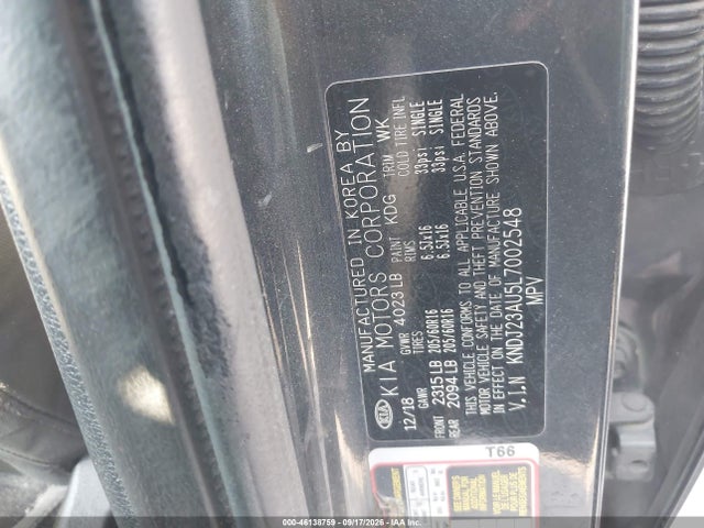 Aukcja sprzedaży 2020 Kia Soul S, vin: KNDJ23AU5L7002548, numer aukcji: 46138759