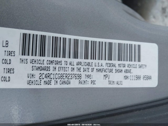 Продаж на аукціоні авто 2014 Chrysler Town & Country Touring-l, vin: 2C4RC1CG8ER237698, номер лоту: 46138916