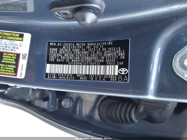 Toyota Corolla Le Plus 2014 5YFBURHE3EP100432 Image 9
