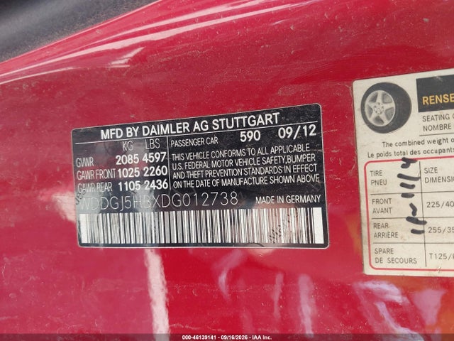Aukcja sprzedaży 2013 Mercedes-benz C 350 Sport, vin: WDDGJ5HBXDG012738, numer aukcji: 46139141