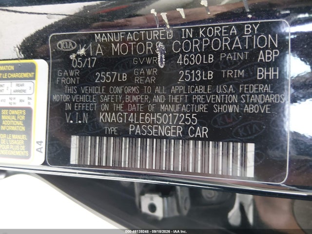 KIA OPTIMA HYBRID 2017 KNAGT4LE6H5017255 Image 17
