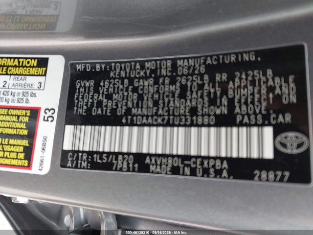 Toyota CAMRY XSE 2026 4T1DAACK7TU331880 Image 9