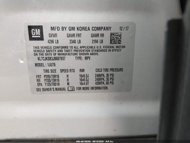Chevrolet TRAX LS 2018 KL7CJKSB3JB607937 Image 9