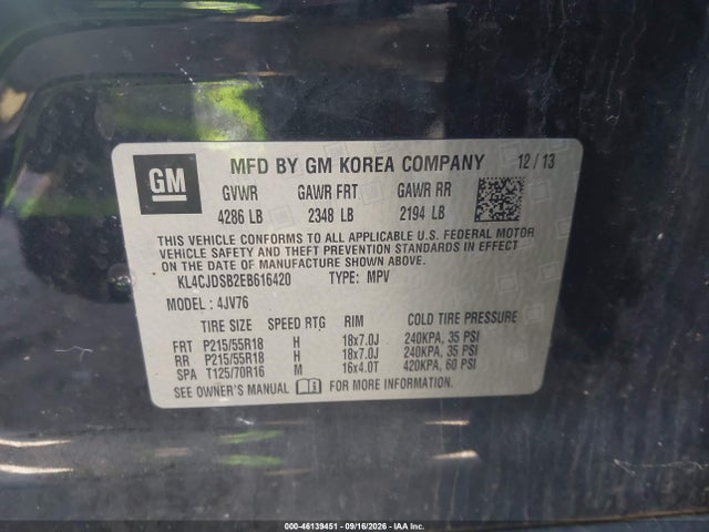 Продаж на аукціоні авто 2014 Buick Encore Premium, vin: KL4CJDSB2EB616420, номер лоту: 46139451