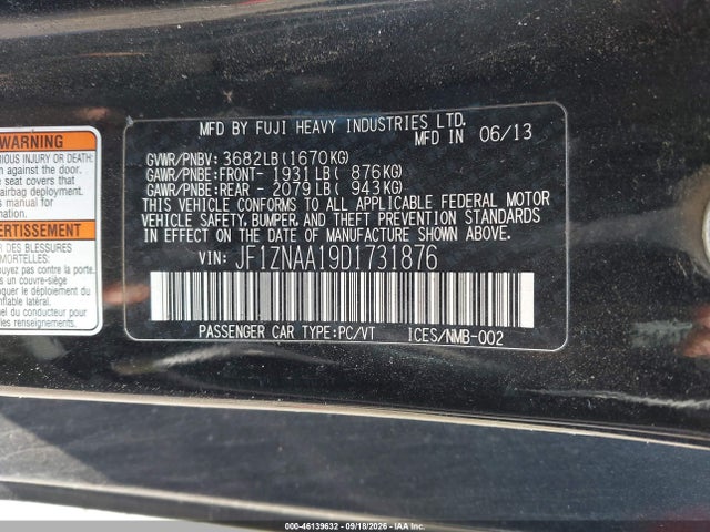 Продажа на аукционе авто 2013 Scion Fr-s, vin: JF1ZNAA19D1731876, номер лота: 46139632