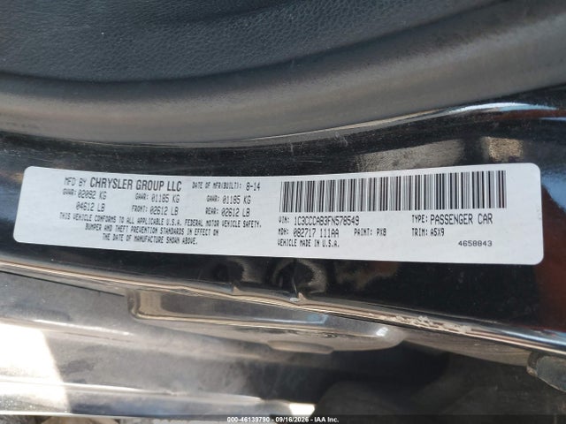 Продаж на аукціоні авто 2015 Chrysler 200 Limited, vin: 1C3CCCAB3FN578549, номер лоту: 46139790