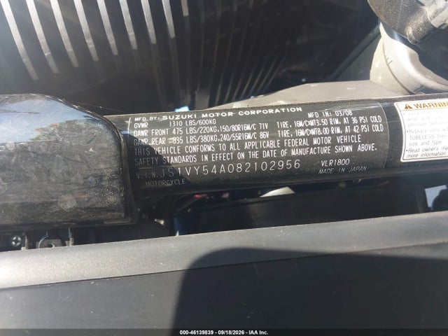 Aukcja sprzedaży 2008 Suzuki Vlr1800, vin: JS1VY54A082102956, numer aukcji: 46139839