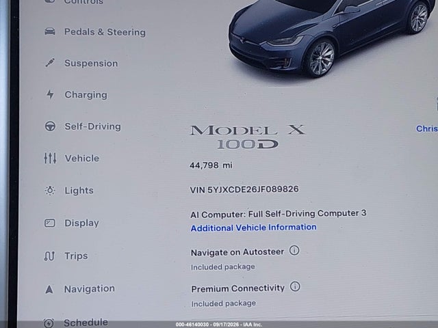 Tesla Model X 100d/75d/p100d 2018 5YJXCDE26JF089826 Image 14