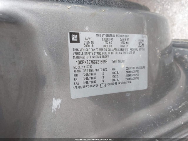 Aukcja sprzedaży 2012 Chevrolet Silverado 1500 Lt, vin: 1GCRKSE76CZ313993, numer aukcji: 46140075