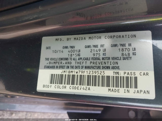 Продаж на аукціоні авто 2015 Mazda Mazda3 I Grand Touring, vin: JM1BM1W79F1239525, номер лоту: 46140119