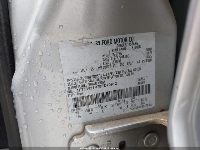 46140131 :رقم المزاد ، 1FTSW21R78ED70912 vin ، 2008 Ford F-250 Fx4/harley-davidson/king Ranch/lariat/xl/xlt مزاد بيع