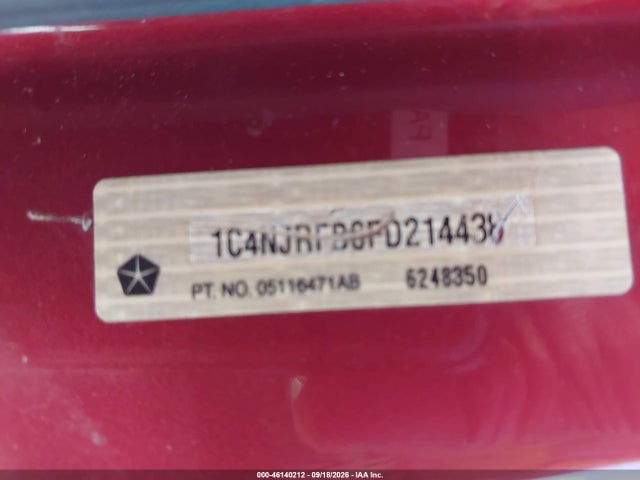 2015 Jeep Patriot Latitude მანქანა იყიდება აუქციონზე, vin: 1C4NJRFB0FD214438, აუქციონის ნომერი: 46140212