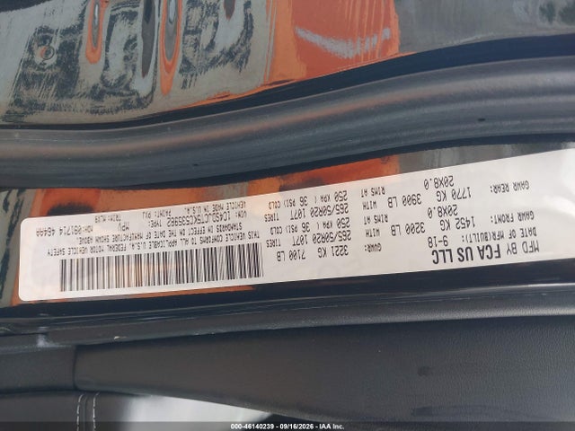 46140239 :رقم المزاد ، 1C4SDJCT5KC535982 vin ، 2019 Dodge Durango R/t Awd مزاد بيع