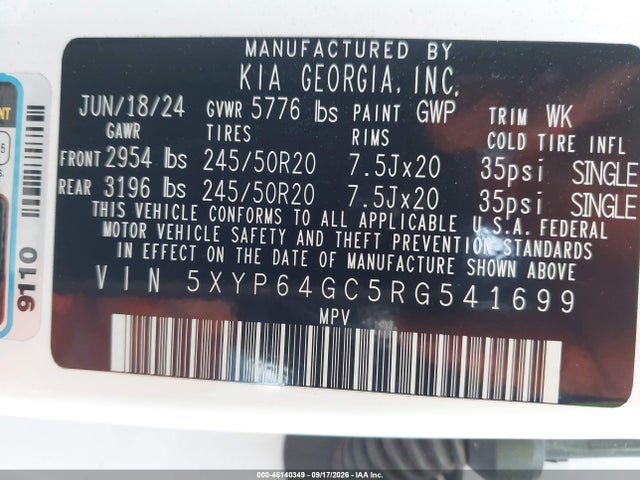 KIA Telluride S 2024 5XYP64GC5RG541699 Image 9
