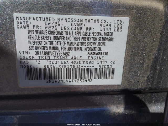 3N1AB9DV6TY257492 Nissan SENTRA SR
