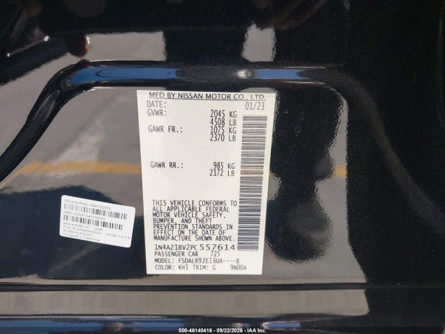 1N4AZ1BV2PC557614 Nissan Leaf S 40 Kwh