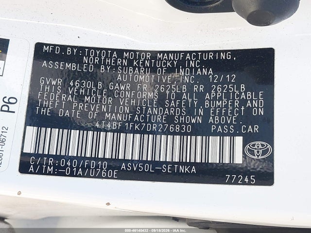 Продаж на аукціоні авто 2013 Toyota Camry Le, vin: 4T4BF1FK7DR276830, номер лоту: 46140432