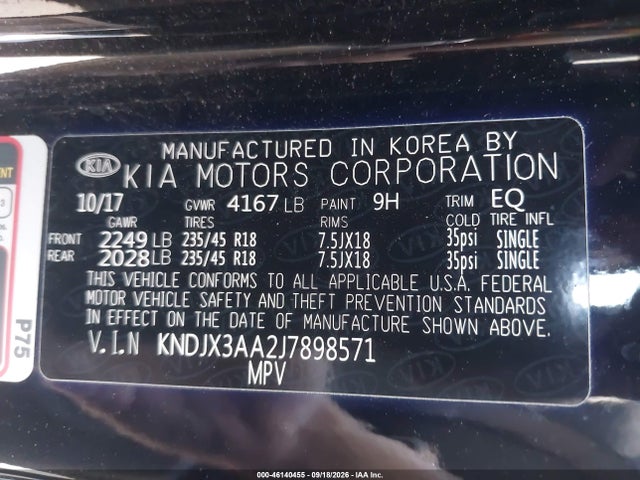 Продажа на аукционе авто 2018 Kia Soul !, vin: KNDJX3AA2J7898571, номер лота: 46140455
