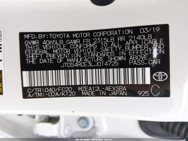 Toyota COROLLA SE 2020 JTDS4RCE3LJ014725 Image 9