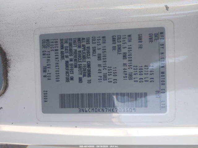 Nissan NV200 SV 2017 3N6CM0KN7HK703509 Image 9