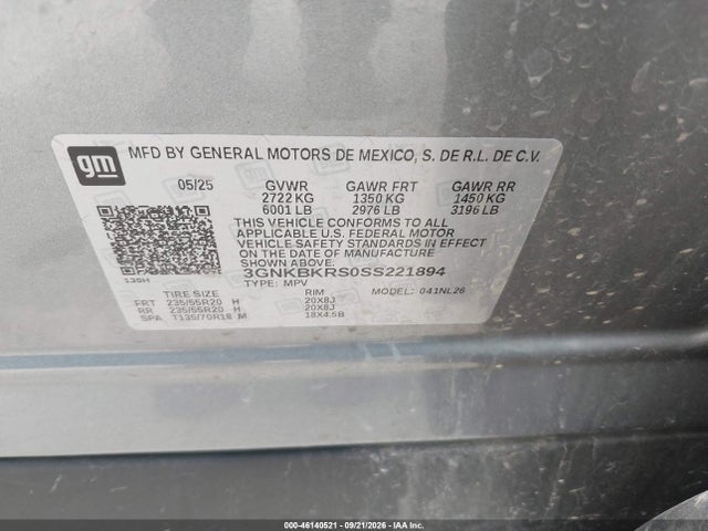3GNKBKRS0SS221894 Chevrolet Blazer Awd Rs