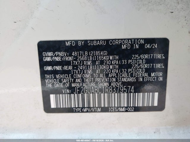Subaru Crosstrek 2024 JF2GUABC1R8379574 Image 9